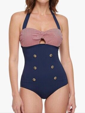 1950s Retro Vintage Push Up Monokini One Piece Swimsuit